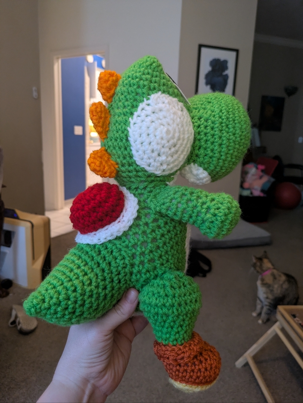 Handmade Crocheted Yoshi Plush - Picture 4 of 5
